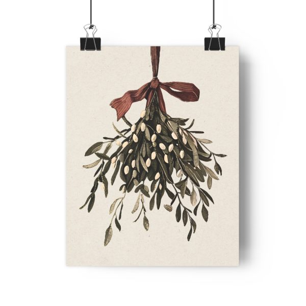 Vintage Christmas Mistletoe Art Print - Image 3