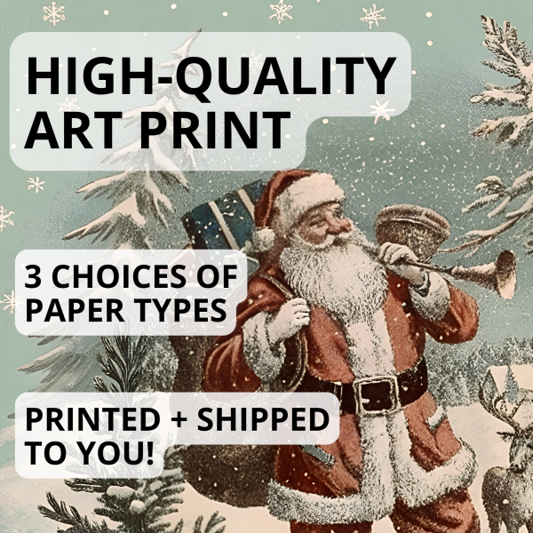 Vintage Santa Claus Art Print - Image 3