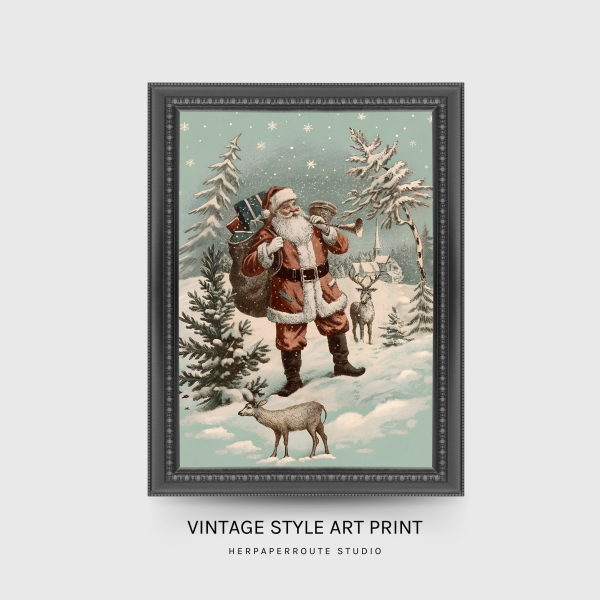 Vintage Santa Claus Art Print