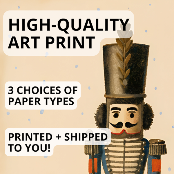 Vintage Christmas Nutcracker Art Print - Image 2