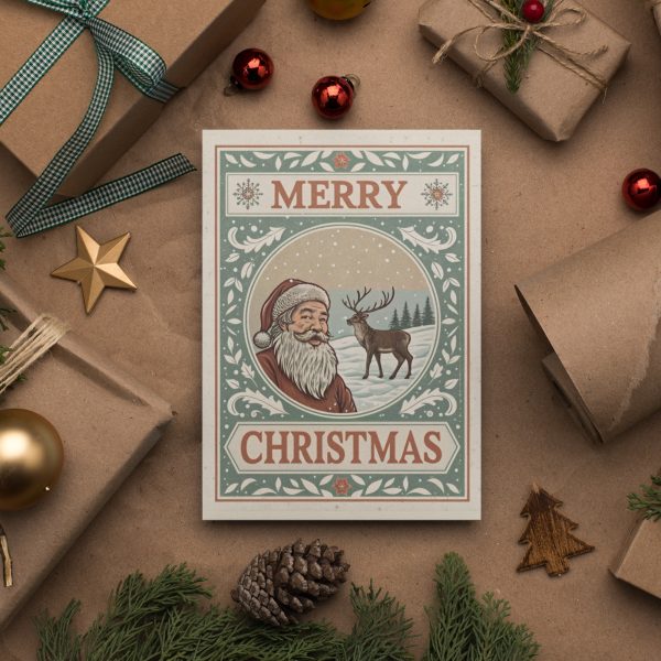 Vintage Christmas Greeting Cards (Set of 5) - Image 2