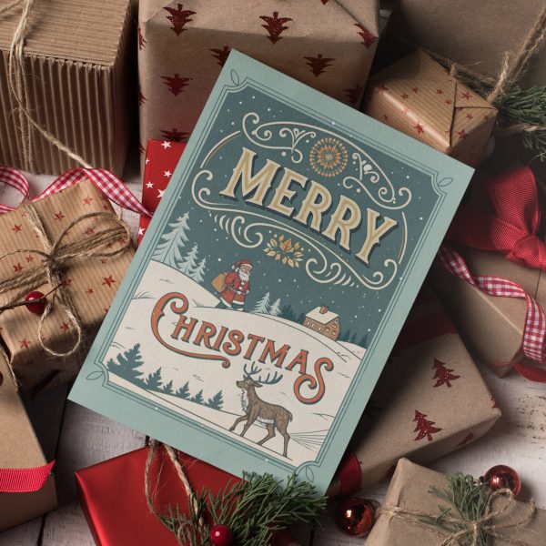 Vintage Christmas Greeting Cards (Set of 5) - Image 4