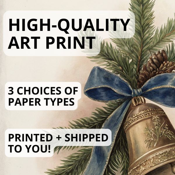 Antique Christmas Bell Art Print - Image 2